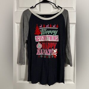 Atx Mafia Women’s Size Large “Merry Everything & Happy Always” Christmas Shirt